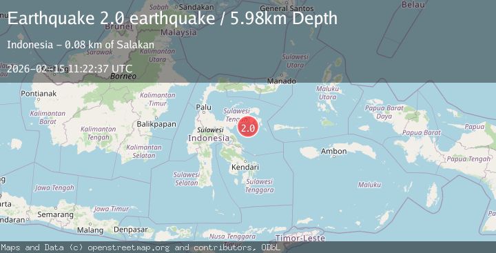 Map of Sulawesi, Indonesia