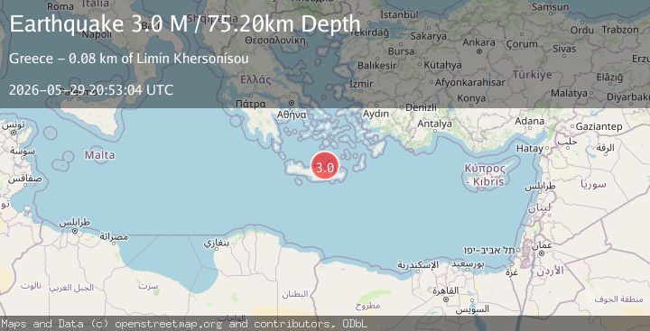 Map of Offshore Crete, Greece