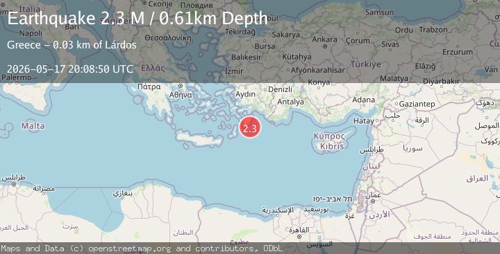 Map of eastern Mediterranean Sea