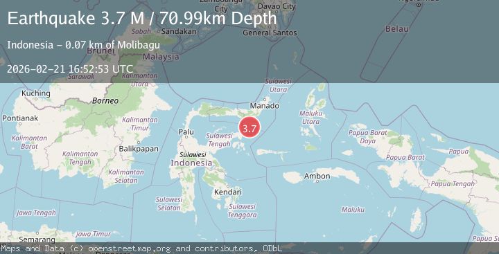 Map of Minahasa, Sulawesi, Indonesia