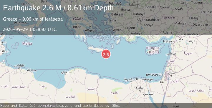 Map of Offshore Crete, Greece