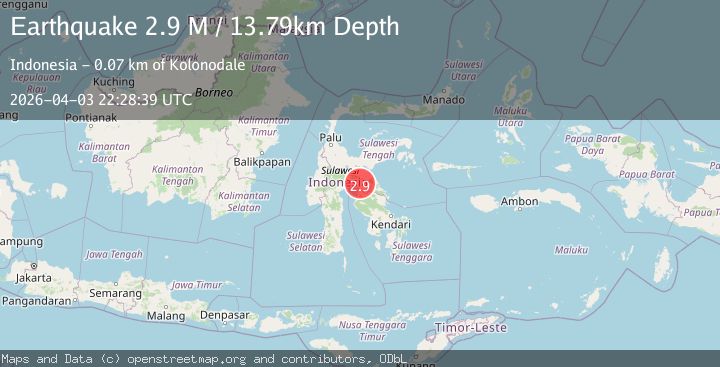 Map of Sulawesi, Indonesia