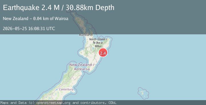 Map of off the east coast of the North Island of New Zealand