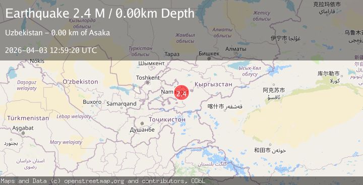 Map of eastern Uzbekistan