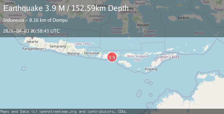 Map of Sumbawa region, Indonesia
