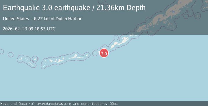 Map of Fox Islands, Aleutian Islands, Alaska