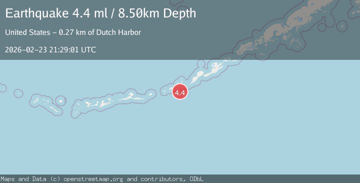 Map of Fox Islands, Aleutian Islands, Alaska