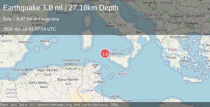 Map of Sicily, Italy