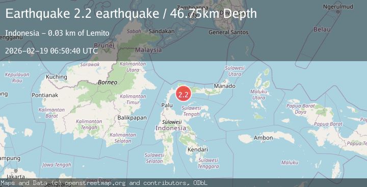 Map of Minahasa, Sulawesi, Indonesia