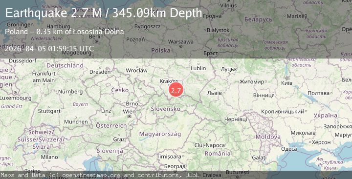 Map of Poland-Slovakia border region