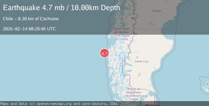 Map of off the coast of Aisen, Chile