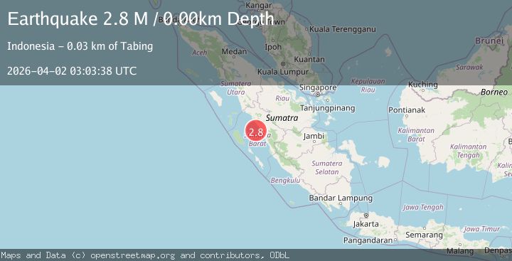 Map of southern Sumatra, Indonesia