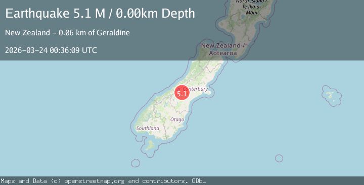 Map of Mackenzie District, New Zealand