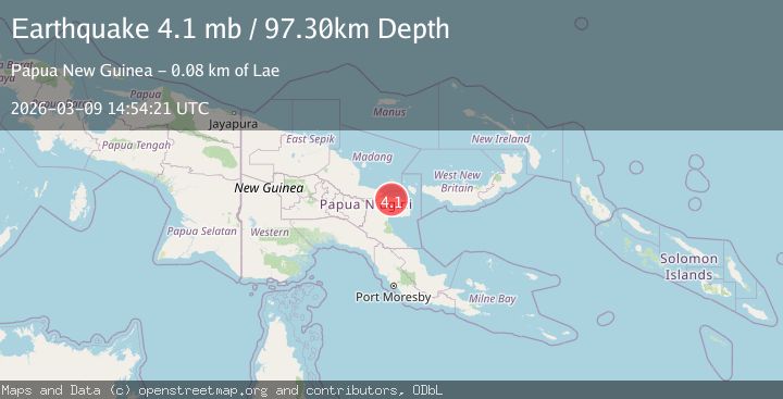 Map of eastern New Guinea region, Papua New Guinea