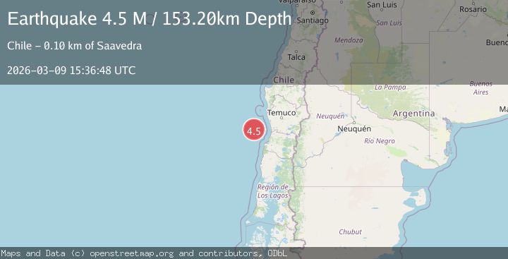 Map of offshore Araucania, Chile