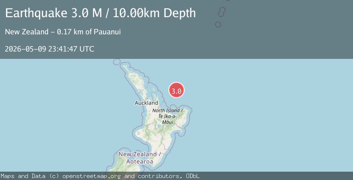 Map of off the east coast of the North Island of New Zealand