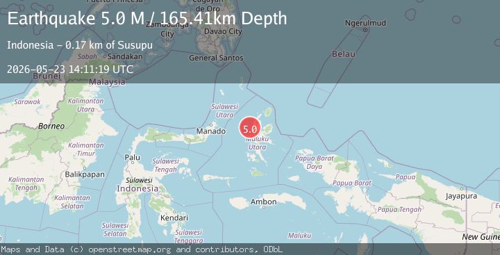 Map of Halmahera, Indonesia