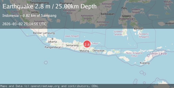 Map of Java, Indonesia