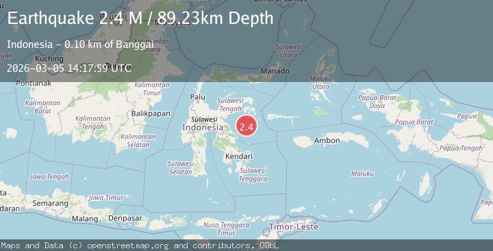 Map of Sulawesi, Indonesia