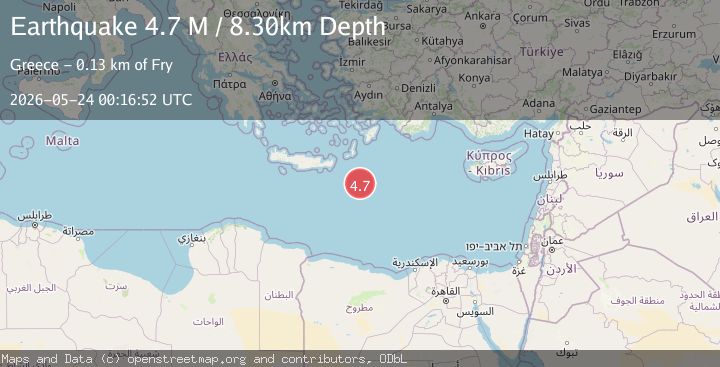 Map of eastern Mediterranean Sea