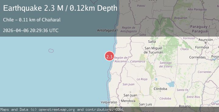 Map of offshore Atacama, Chile