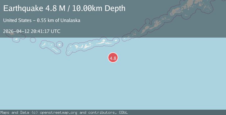 Map of Andreanof Islands, Aleutian Islands, Alaska
