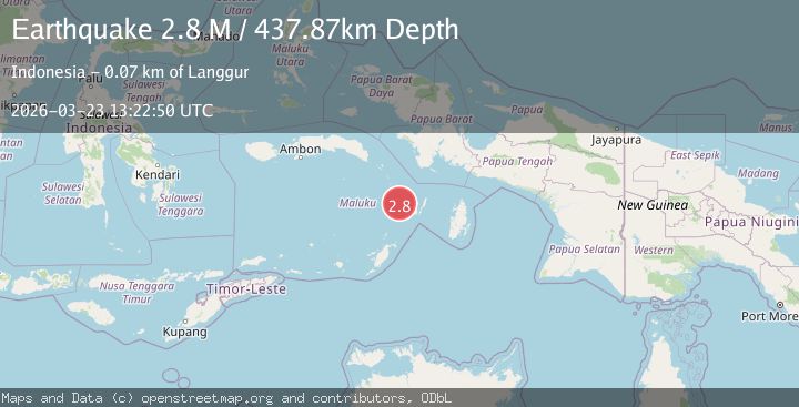 Map of Kepulauan Aru region, Indonesia