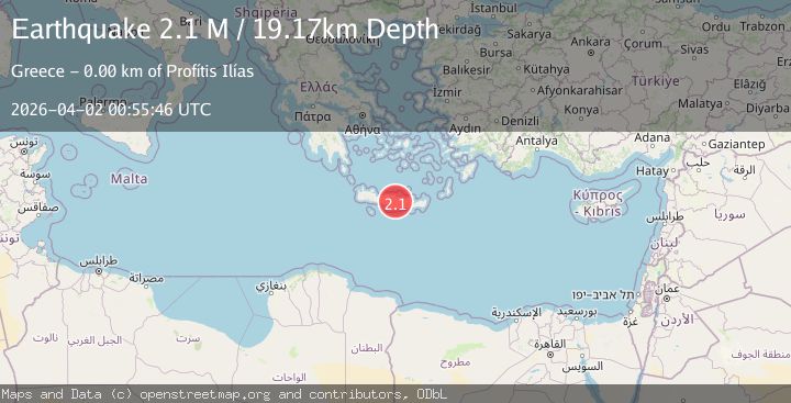 Map of Offshore Crete, Greece
