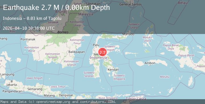 Map of Sulawesi, Indonesia