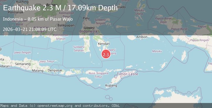 Map of Sulawesi, Indonesia
