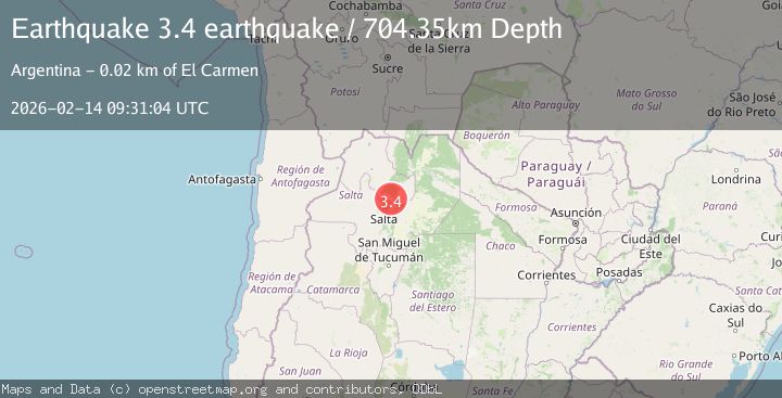 Map of Jujuy, Argentina