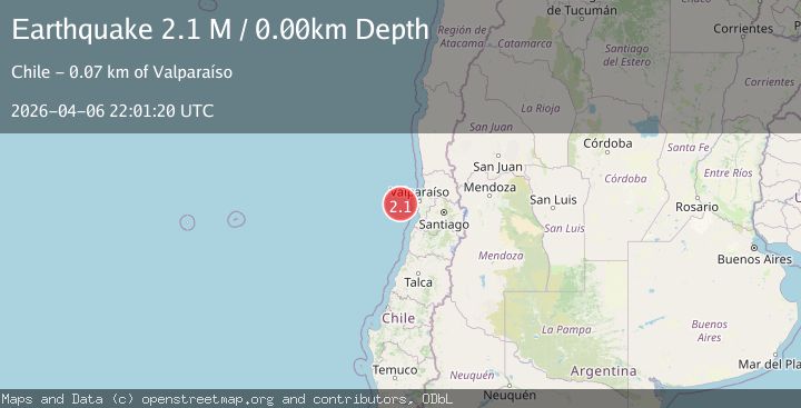 Map of offshore Valparaiso, Chile