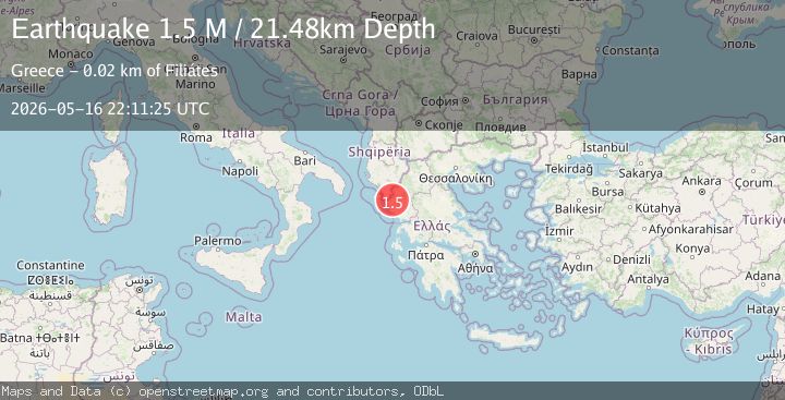 Map of Greece-Albania border region