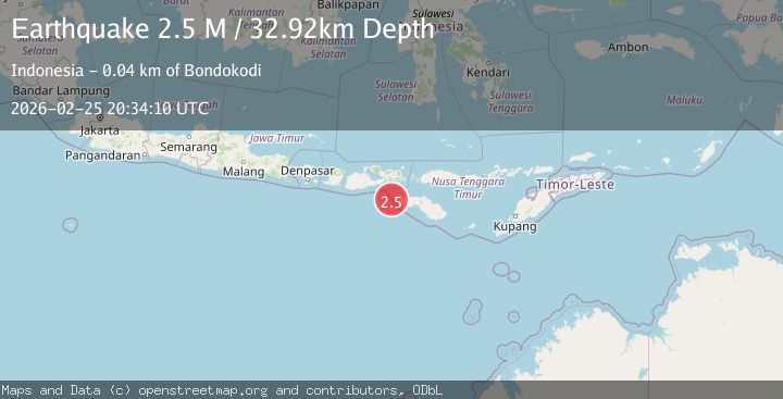 Map of Sumbawa region, Indonesia