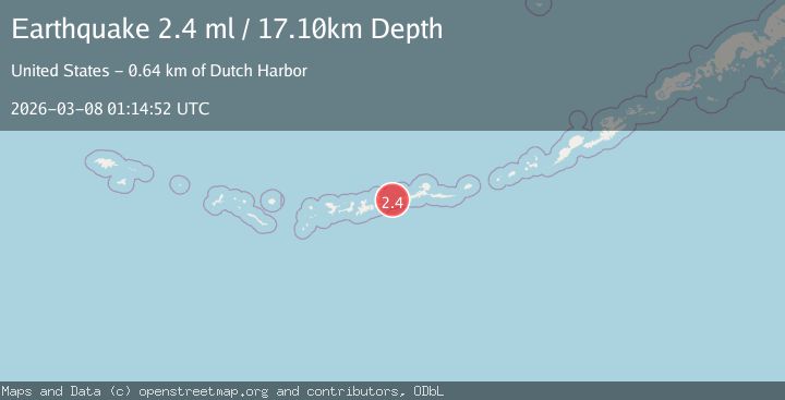 Map of Andreanof Islands, Aleutian Islands, Alaska