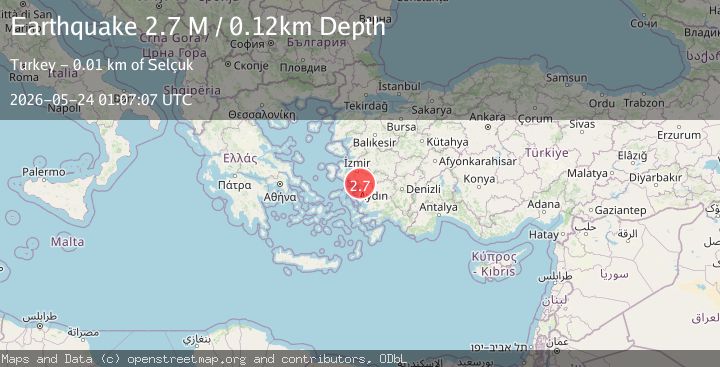 Map of Aegean Region, Turkey