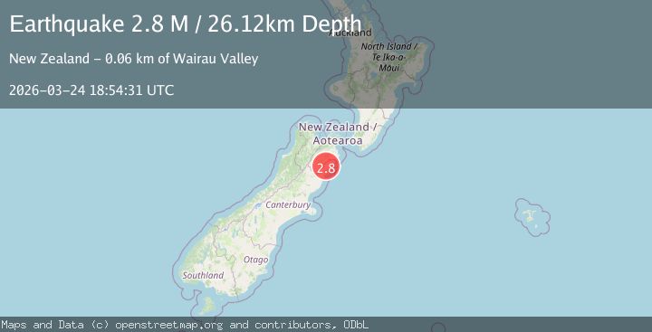 Map of Kaikoura District, New Zealand