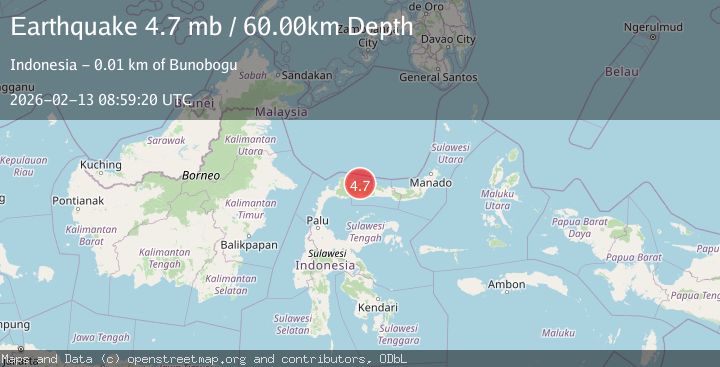 Map of Minahasa, Sulawesi, Indonesia