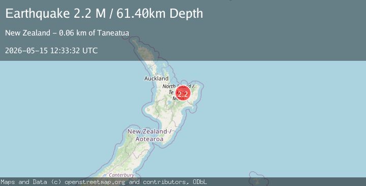 Map of Whakatane District, New Zealand