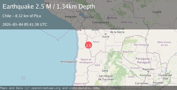 Map of Potosi, Bolivia