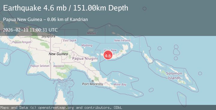 Map of New Britain region, Papua New Guinea