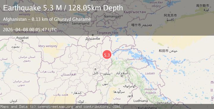 Map of Hindu Kush region, Afghanistan