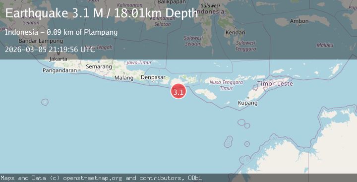Map of Sumbawa region, Indonesia