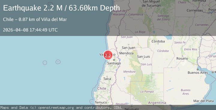 Map of offshore Valparaiso, Chile