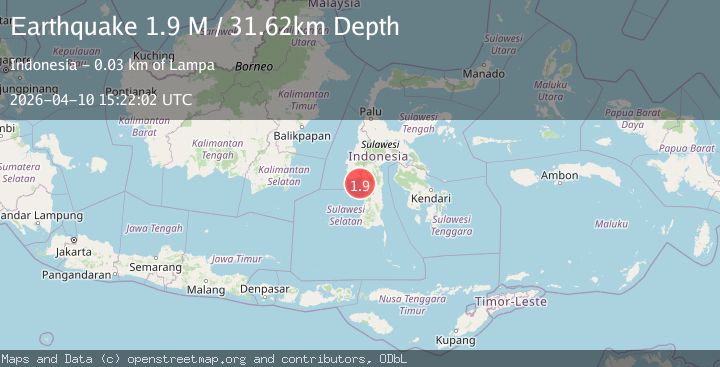 Map of Sulawesi, Indonesia