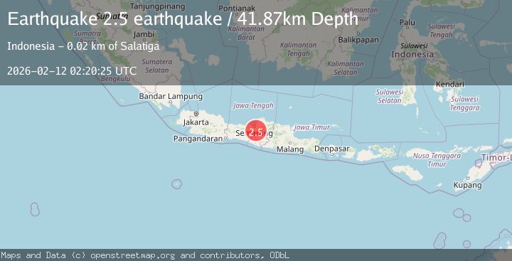 Map of Java, Indonesia