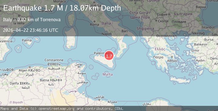 Map of Sicily, Italy