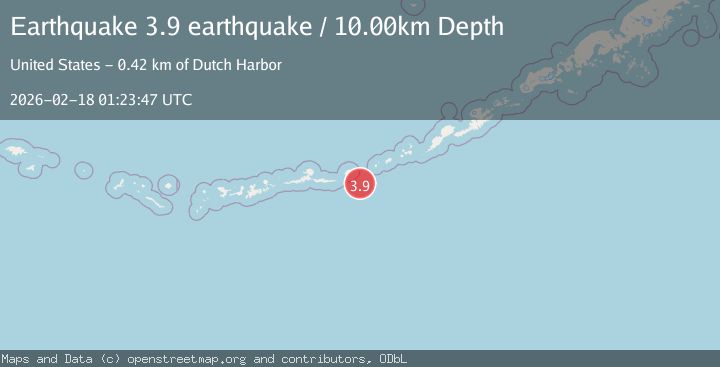 Map of Fox Islands, Aleutian Islands, Alaska