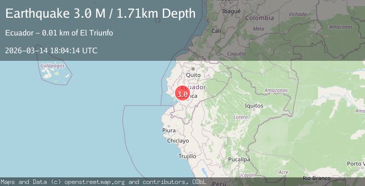 Map of near the coast of Ecuador