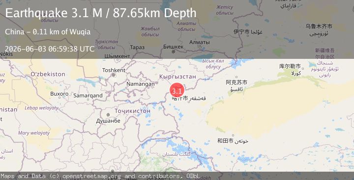 Map of Kyrgyzstan-Xinjiang border region